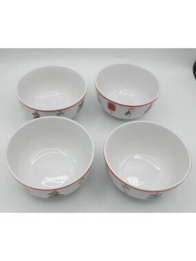 Ornaments Peppermint American Atelier SoupCereal bowls Set of Set of 4 AATORNAM